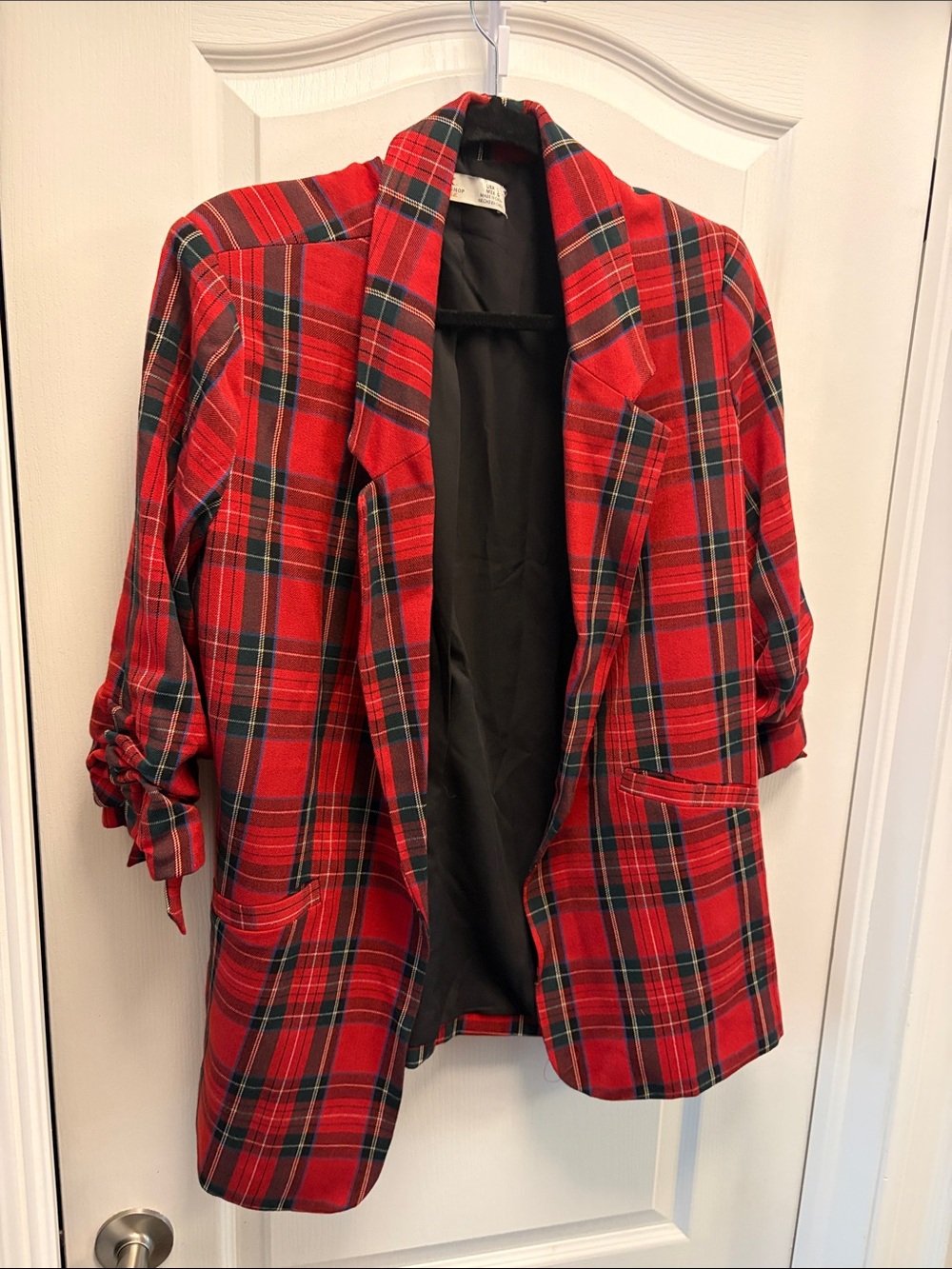 Dex Red Plaid Blazer Jacket with Black Lining